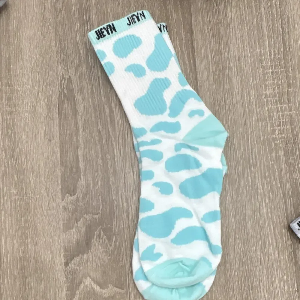 Women’s Crew Socks 4 Pairs Cow Print Western Cowgirl Multicolor One Size